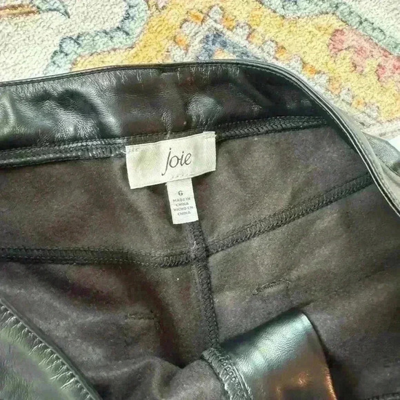 Joie Vegan Leather Pants Black Size 6 Limited Edition MSRP $148. NWT - Picture 5 of 7